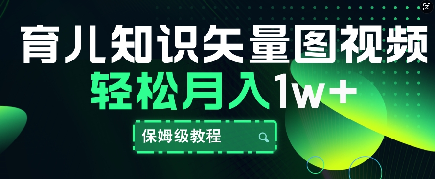 育儿常识矢量图片短视频，一条条爆品，家庭保姆级实例教程，月入1w-轻创社