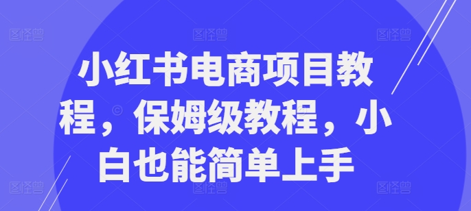 小红书电商新项目实例教程，家庭保姆级实例教程，新手也可以简易入门-轻创社