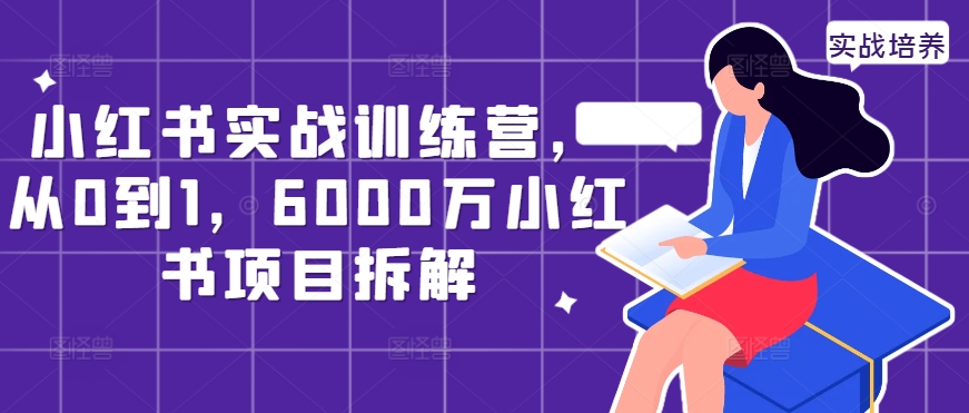 小红书的实战演练夏令营，从0到1，6000万小红书的新项目拆卸-轻创社