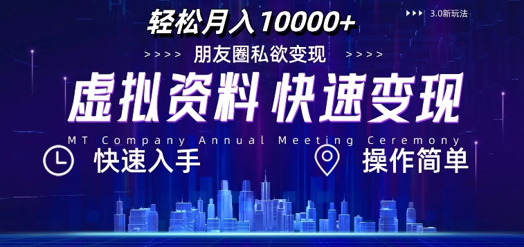 虚拟资料新玩法，快速变现，轻松月入1w+，小白轻松操作-轻创社