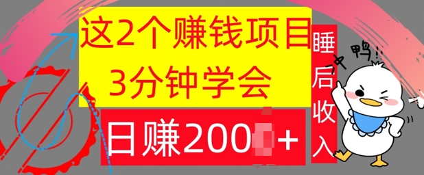 这2个项目，3分钟学会，日赚几张，懒人捡钱-轻创社