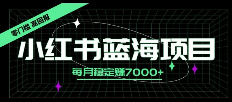 小红书蓝海项目，零门槛、高回报，每月稳定赚7000+-轻创社