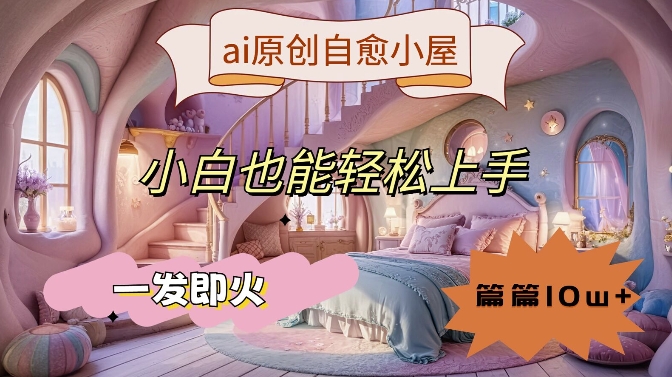 ai原创设计痊愈小房子，新手也可以快速上手，一发即火，每篇10w 【揭密】-轻创社