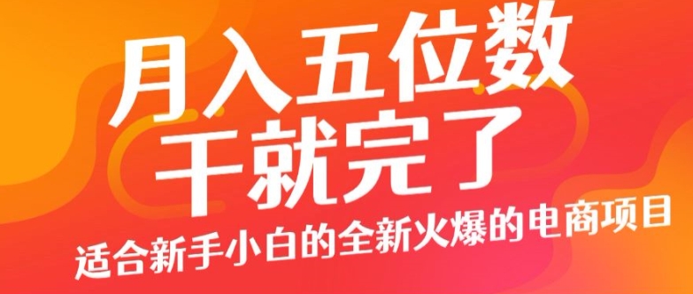 月入五位数，干就完了， 适宜新手入门一个全新的火热的电商项目-轻创社