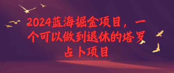 2024瀚海掘金队新项目，一个能做到退休塔罗牌占卜新项目-轻创社