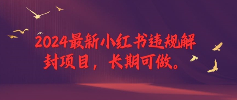 2024全新小红书违规解除限制新项目，长期性能做，一个能做到退休新项目【揭密】-轻创社