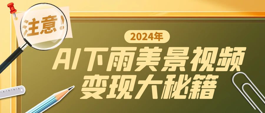一键生成AI下雨美景视频，零基础打造1700万播放神作，手把手教你变现秘籍-轻创社