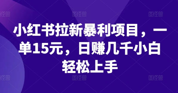 小红书的引流赚钱项目，一单15元，日赚好几千新手快速上手【揭密】-轻创社