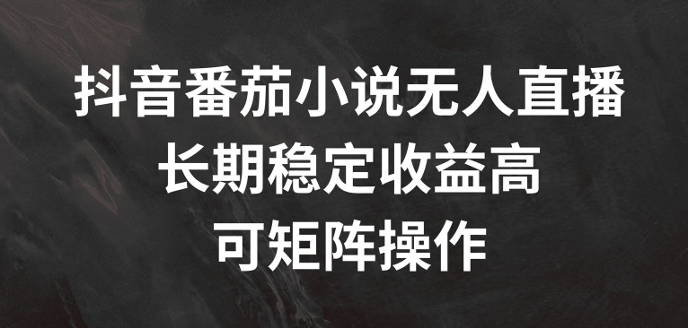 抖音视频番茄小说无人直播，长期性稳定盈利高，可引流矩阵实际操作【揭密】-轻创社