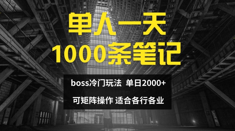 单人一天1000条笔记，日入2000+，BOSS直聘的正确玩法【揭秘】-轻创社