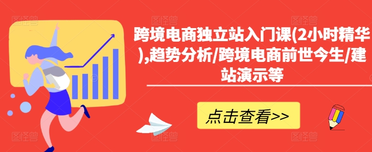 跨境电商独立站入门课(2小时精华),趋势分析/跨境电商前世今生/建站演示等-轻创社