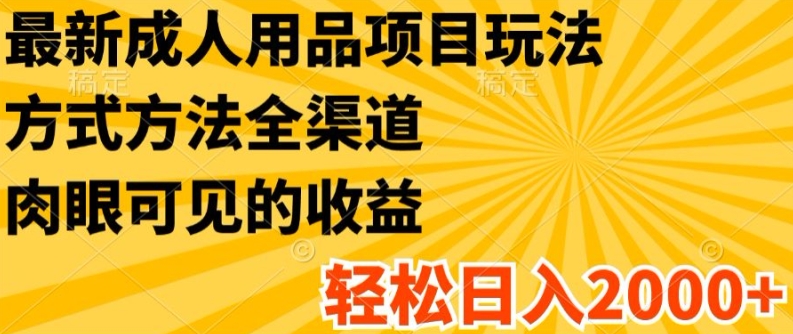全新两性用品新项目游戏玩法，具体方法新零售，轻轻松松日入2K 【揭密】-轻创社
