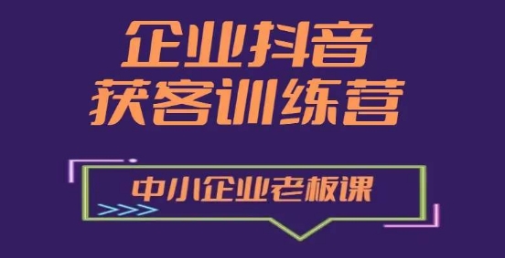 企业抖音营销拓客提高夏令营，中小型企业老总必修课程-轻创社