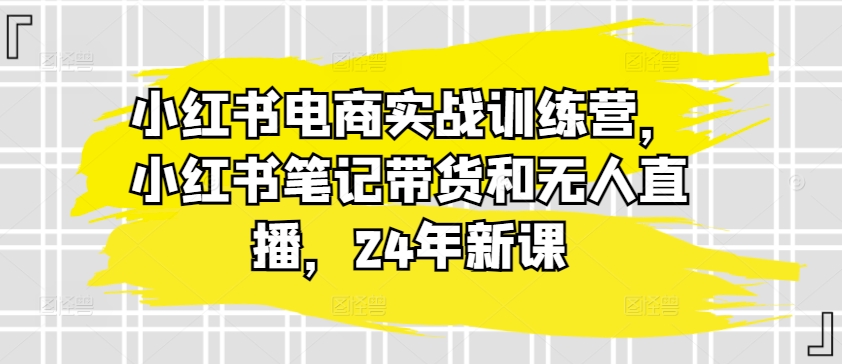 小红书电商实战演练夏令营，种草笔记卖货和无人直播，24年新授课-轻创社