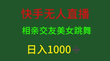 快手视频无人直播，单身交友，粉丝转现，日入1k-轻创社