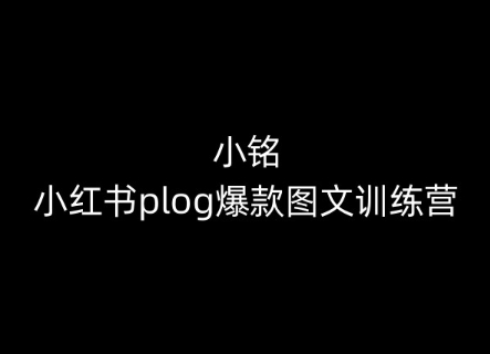 小铭-小红书的plog爆品图文并茂夏令营，教大家从0-1做小红书的-轻创社
