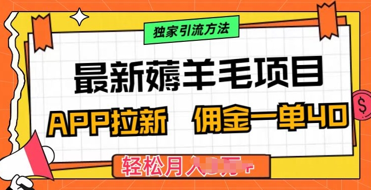 最新薅羊毛项目，利用购物APP拉新，佣金一单40.配合独家引流方法-轻创社
