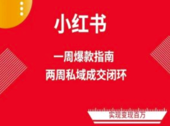 爆品小红书的流量管理体系课程内容(两个星期转现)，小红书电商实例教程-轻创社