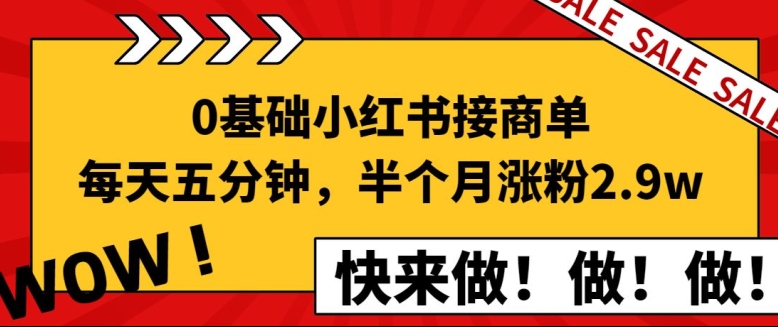 0基本小红书的接商单，每天五分钟，15天增粉2.9w新手指南-轻创社