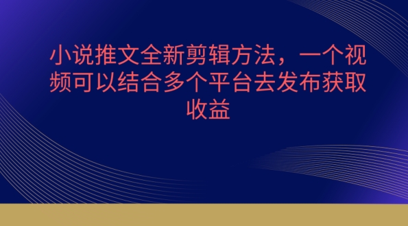 小说推文全新升级剪辑方法，一个视频需要结合各个平台去公布获得【揭密】-轻创社