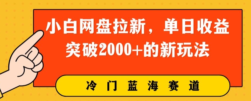 小白网盘引流，单日盈利提升2000 的新玩法-轻创社