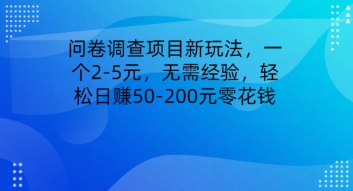 问卷调研新项目新模式，一个2-5元，无需经验，轻轻松松日赚50-200元零花钱-轻创社
