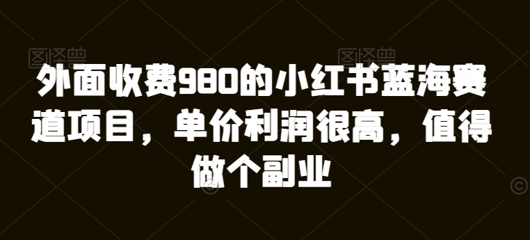 外边收费标准980的小红书瀚海跑道新项目，价格盈利非常高，值得坚持个第二职业-轻创社