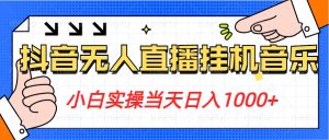 小白实操当天日入1000+，抖音24小时无人直播音乐，不违规，不封号纯撸音浪-轻创社