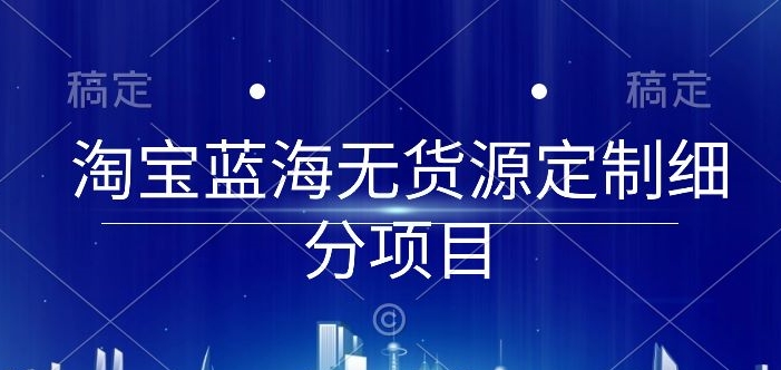 淘宝蓝海无货源定制细分项目，从0到起店实操全流程【揭秘】-轻创社
