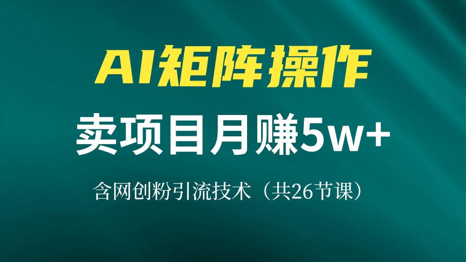 网创IP打造出课，依靠AI卖项目月赚5万 ，含引流技术（共26堂课）-轻创社