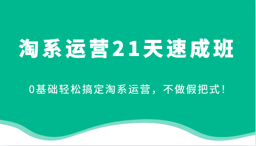 淘系运营21天速成班，0基础轻松搞定淘系运营，不做假把式！-轻创社