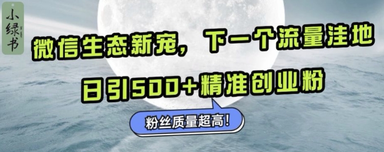 微信生态圈新欢小绿书：下一个流量洼地，日引500 精确自主创业粉，粉丝们品质极高-轻创社